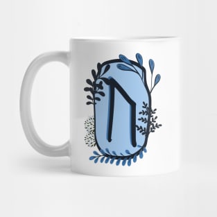 Uruz Rune Flowery Design Mug